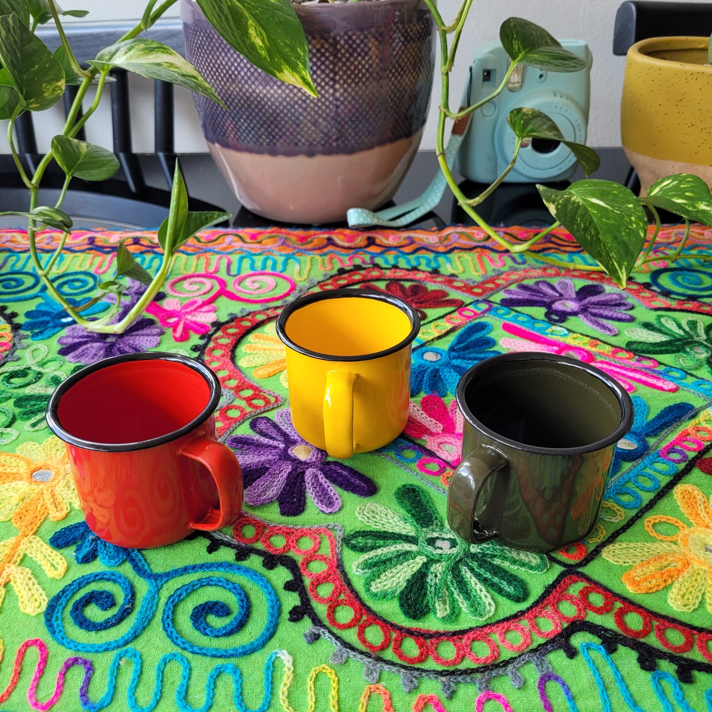 Set de Tazas de Fierro Esmaltado - 120ml