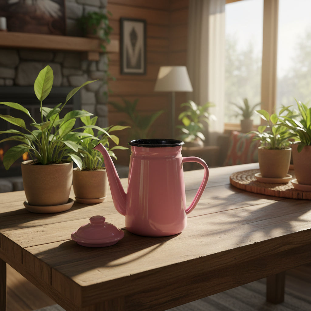 Tetera Enlozada, Diseño Color Rosa