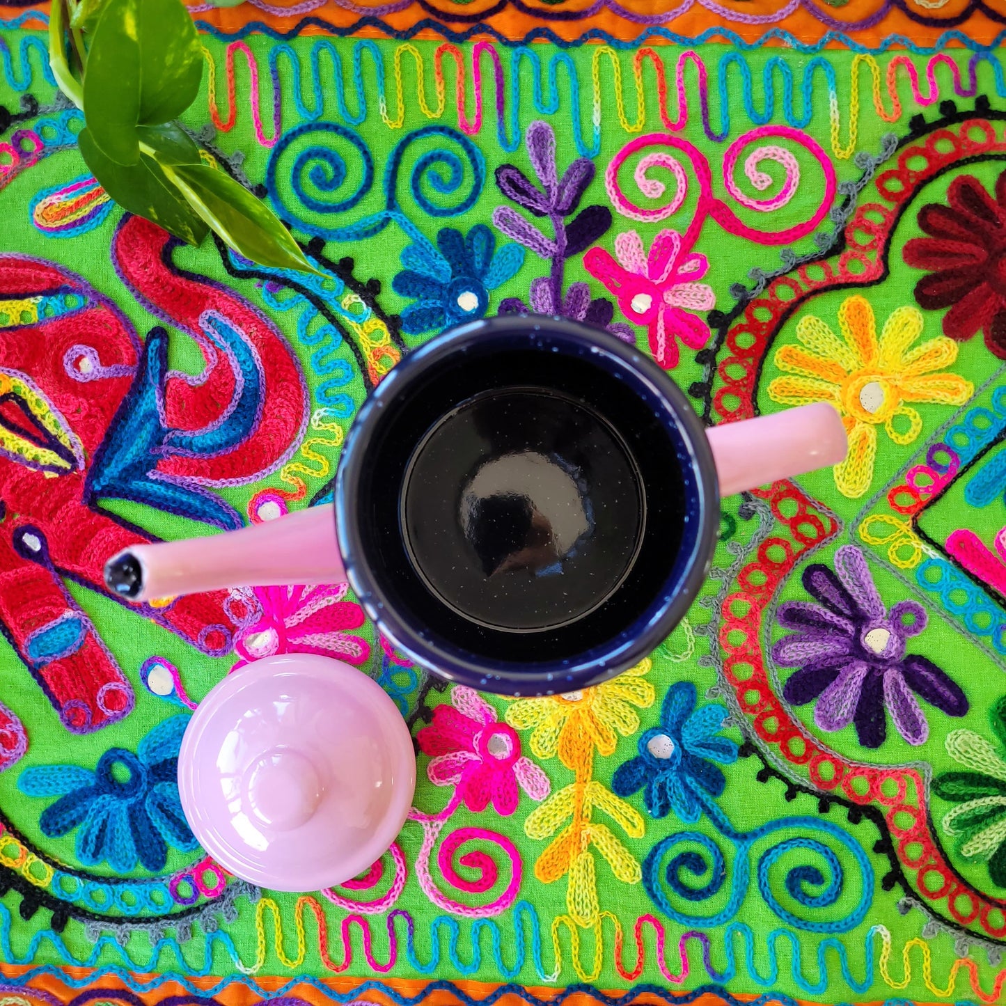 Tetera Enlozada, Diseño Color Rosa